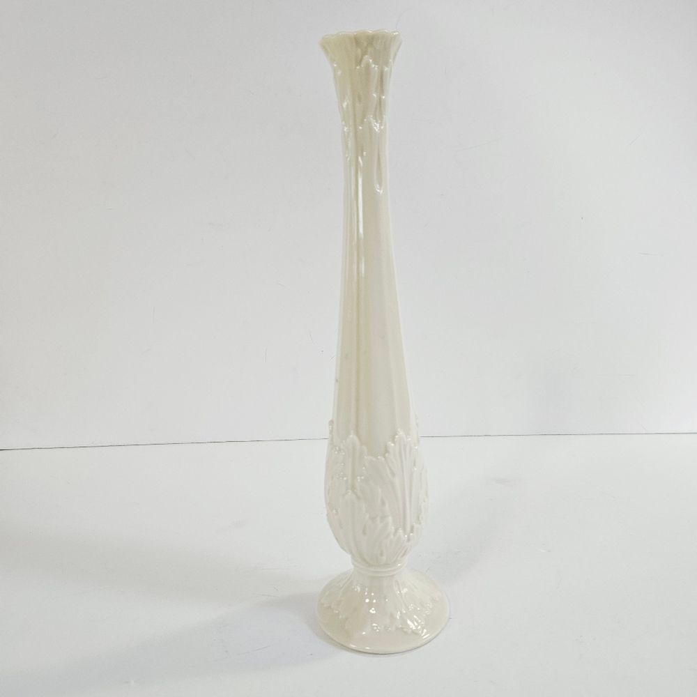 Vintage Lenox Florentine Collection Slender Textured Cream Porcelain Bud Vase